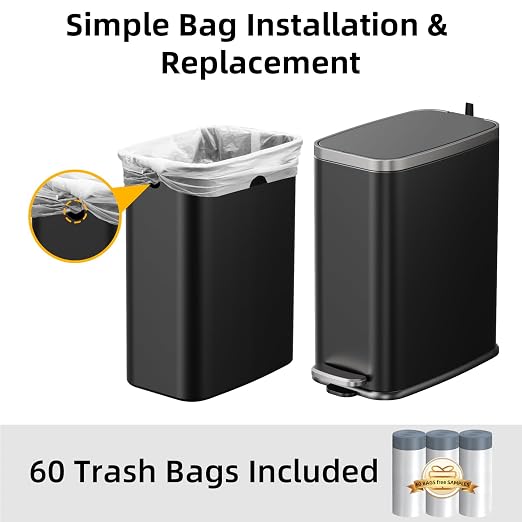 Stainless Steel Bathroom Trash Can - Image 6