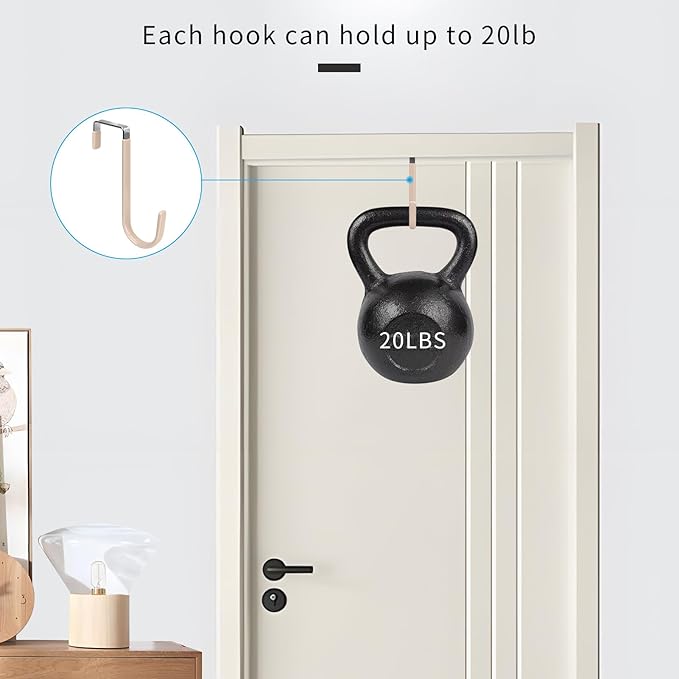 FYY Over The Door Hooks, 4 Pack Door Hangers Hooks - Image 4