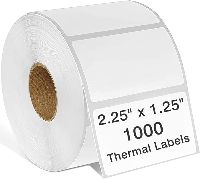 Thermal Labels 2-1/4 x 1-1/4, Adhesive Label Stickers 1000 Printer Papers by TAPSIN