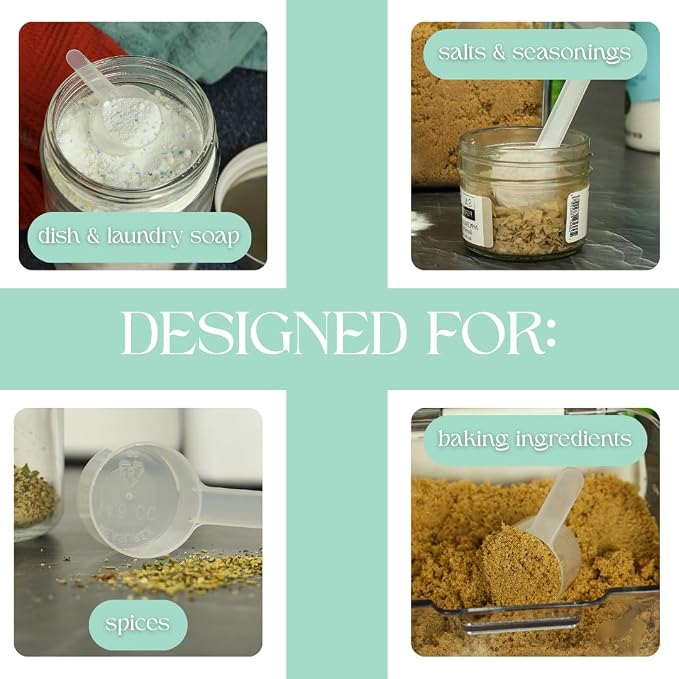 4 Pack – 1 Teaspoon Plastic Measuring Scoop – 5cc / 5ml / 1 tsp - Image 3