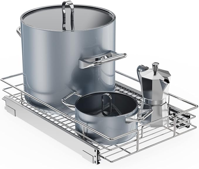 ROOMTEC Pull Out Cabinet Organizer, Cabinet Pull Out Shelves 14½" W x 21½" D by ROOMTEC