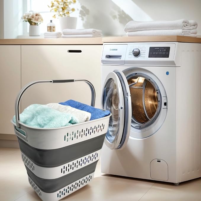 SAMMART 40L Collapsible Plastic Laundry Basket - Image 3