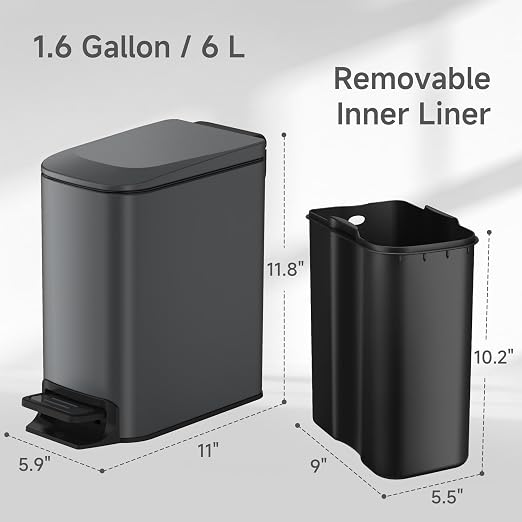 TIPGO Slim Bathroom Trash Can - Image 6