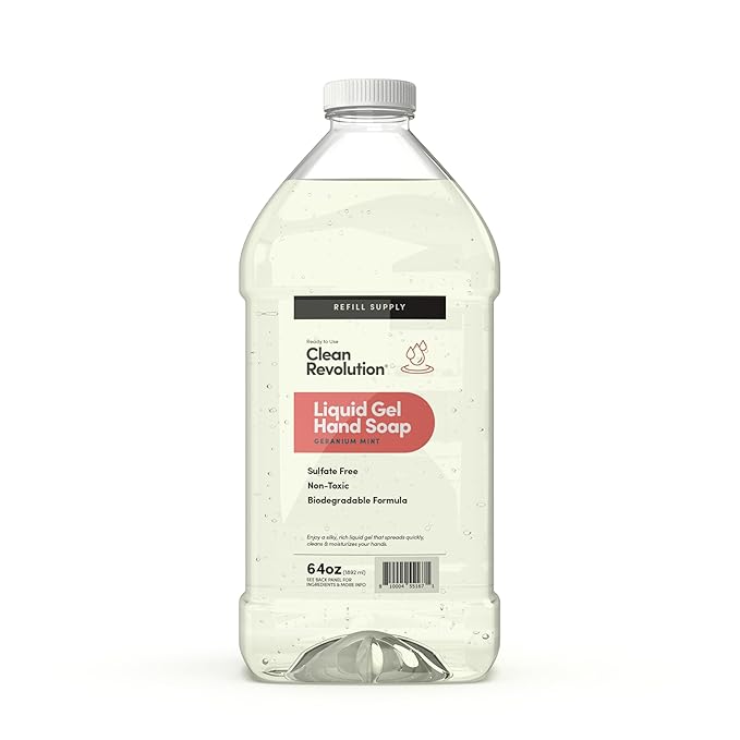 Clean Revolution Liquid Gel Hand Soap, Silky Rich Liquid, Quick Lather by CleanRevolution