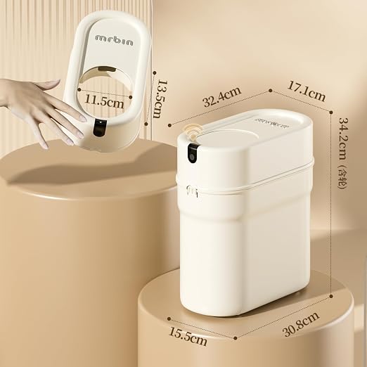 MRBIN Slim Automatic Bathroom Trash Can, 10L/2.6gal Touchless Pull Out Bagging - Image 6
