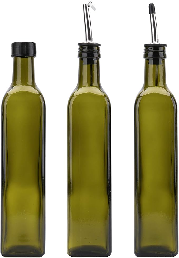 Kingrol 6 Pack 8 oz Glass Olive Oil Dispenser Bottles, Oil and Vinegar Cruets - Image 2
