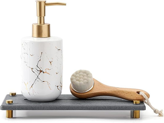 Kitchen Sink Caddy Water Absorbing Stone Drying Tray, Diatomite Bathroom Sink by Razborci
