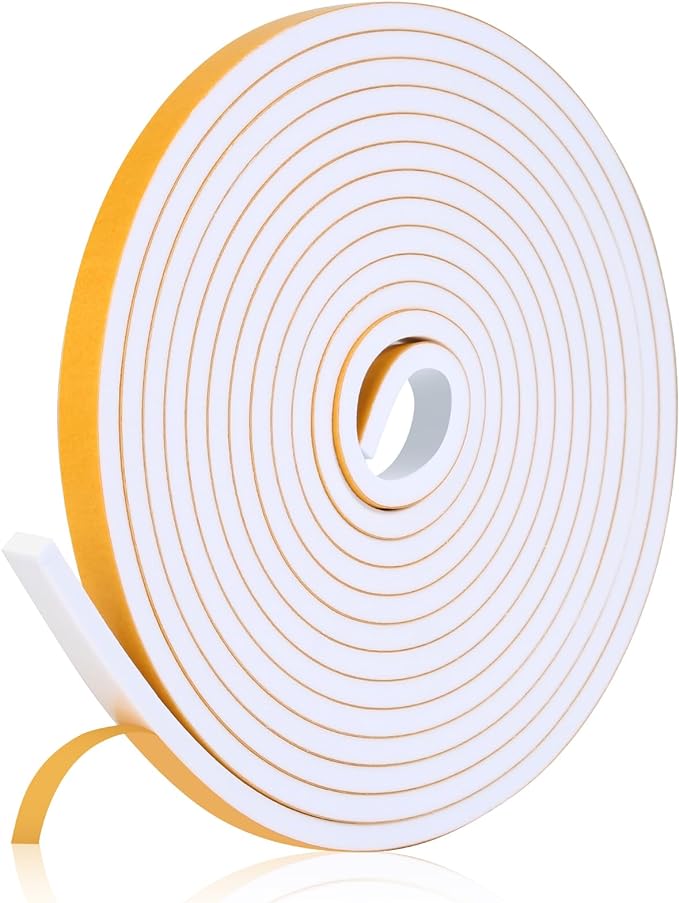 16Feet Weather Stripping Seal for Door Window, High Density Foam Tape, by Amzjjle