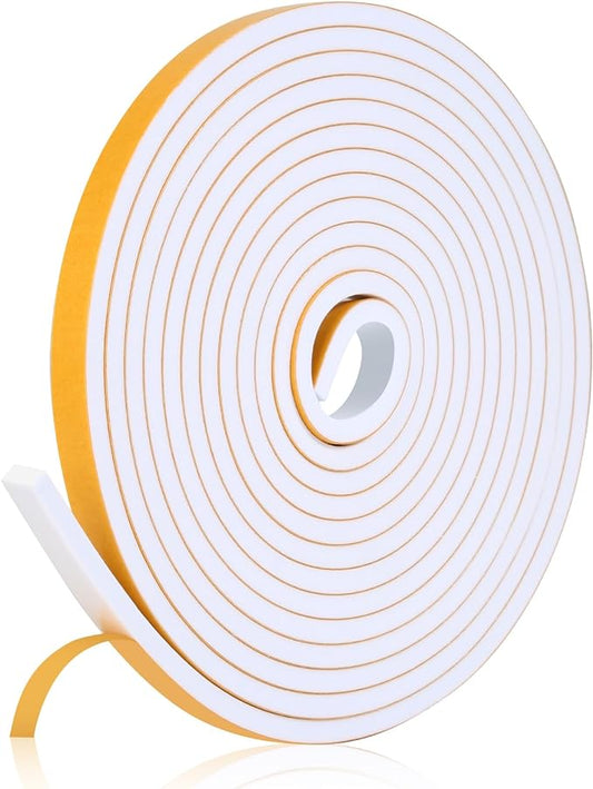 16Feet Weather Stripping Seal for Door Window, High Density Foam Tape, by Amzjjle