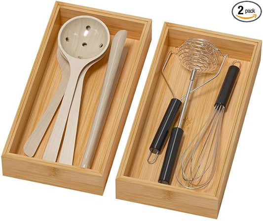 Bamboo Drawer Organizer by Lixple
