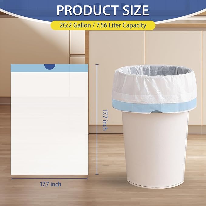 150 Count 2 Gallon Trash Bags Drawstring - Image 3
