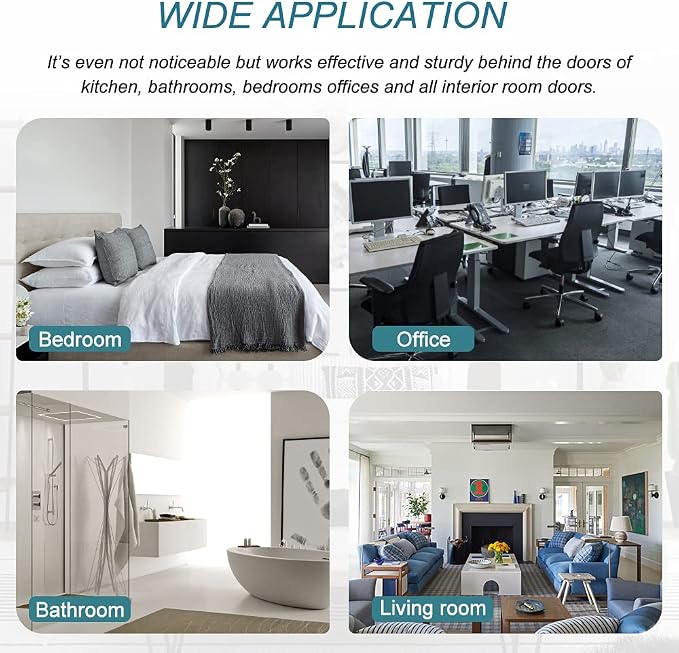 8 Pack Hinge Pin Black Door Stopper, Adjustable Heavy Duty Hinge Pin Door Stop - Image 7