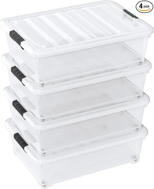 25 Quart Clear Under Bed Storage Container by Knifefish