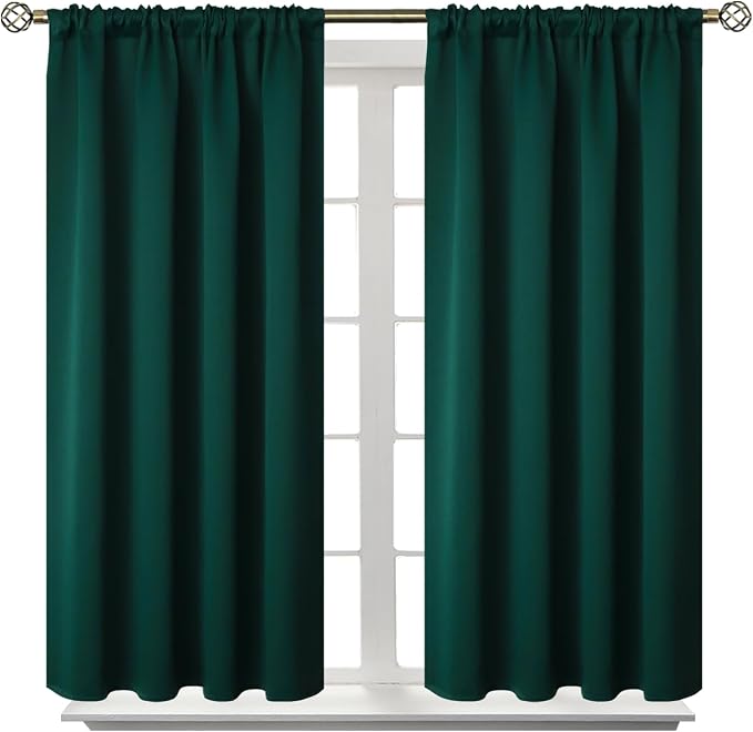 BGment Emerald Green Blackout Curtains 40 Inches Long by BGment