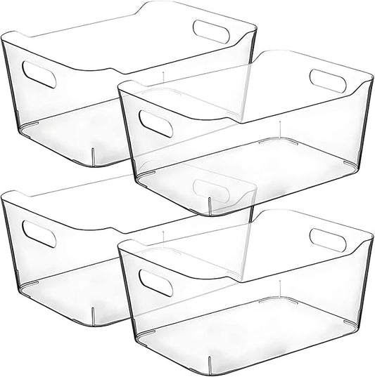 Clear Plastic Storage Bins for Kitchen Organization or Pantry Organizers and by CONTROLKITCHEN