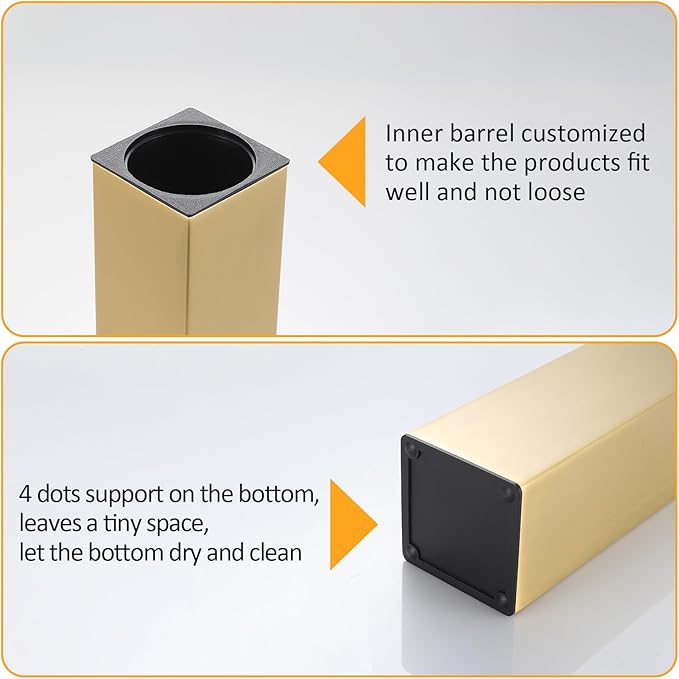 BGL Standing Toilet Brush and Holder Brushed Gold Aluminium Toilet Bowl Cleaner - Image 4