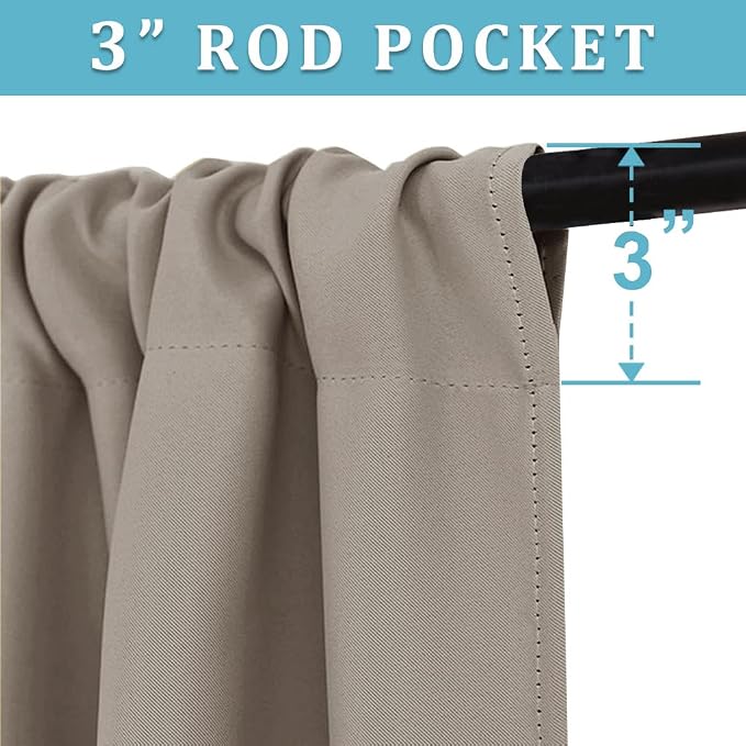 RYB HOME Blackout Curtains for Kitchen, Over Sink Privacy Curtains Window Decor - Image 4
