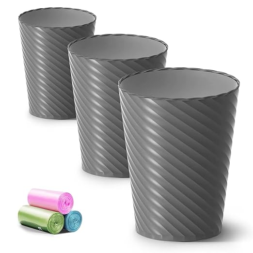 Bathroom Trash Can, 3 Pack 1.8 Gallons Small Trash Can by Lysam