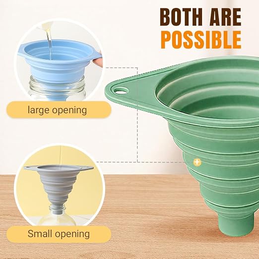 Kitchen Funnel Set, Wide-Mouth Foldable and Telescopic Design, Liquid - Image 5