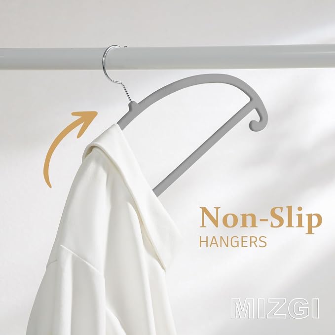 MIZGI 50 Pack Gray Velvet Hangers - Image 4