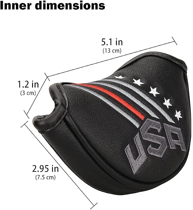 BIG TEETH Putter Cover Mallet Putter Cover Half Mallet Small Golf Headcover - Image 4