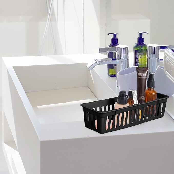 Domensi 24 Pcs Slim Plastic Storage Baskets Tray - Image 6