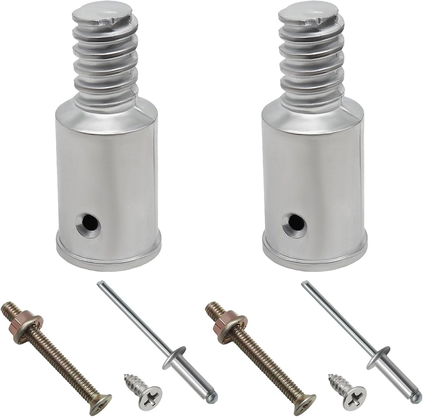 2 Pack Threaded Tips Replacement, 1" Threaded End Push Broom Handle, Reliable 1" Threaded End for Repairing Extension Poles/DIY Enthusiasts
