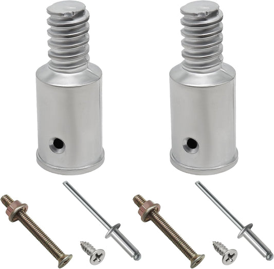 2 Pack Threaded Tips Replacement, 1" Threaded End Push Broom Handle, Reliable 1" Threaded End for Repairing Extension Poles/DIY Enthusiasts