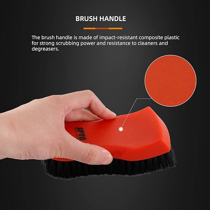 SPTA 3Pcs Car Detailing Brush Kit, Leather & Textile Interior Brush, - Image 5