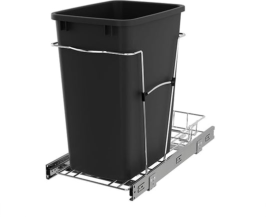 Rev-A-Shelf RV-12KD-18C S 35-Quart Chrome Wire Bottom Mount Pullout Kitchen by Rev-A-Shelf