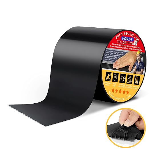 RV Roof Sealant Tape Black, 4 Inch x 50 Feet RV Repair Roof Sealer Seal Tape by MOGOFE