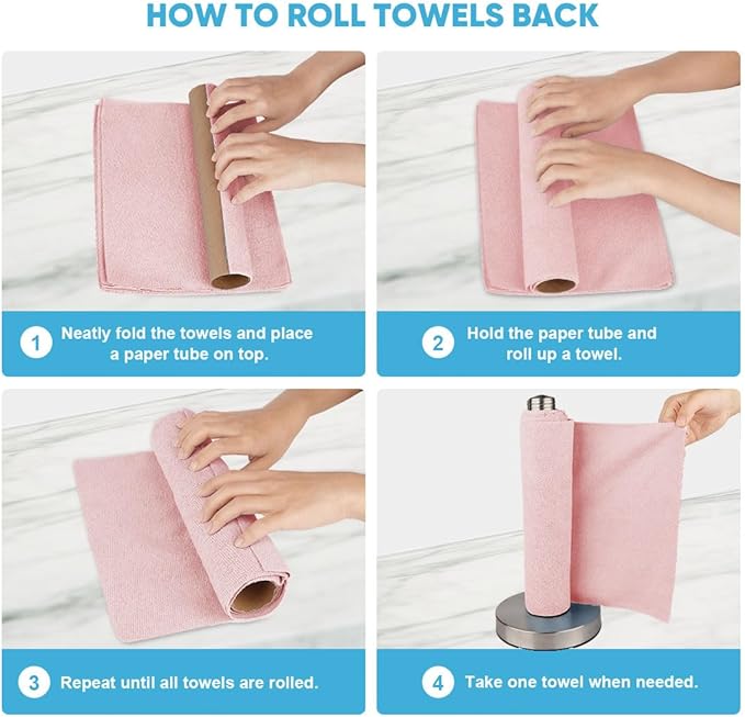 AIDEA Microfiber Cleaning Cloth 330 Sheets 6 Roll, Microfiber Towels - Image 7