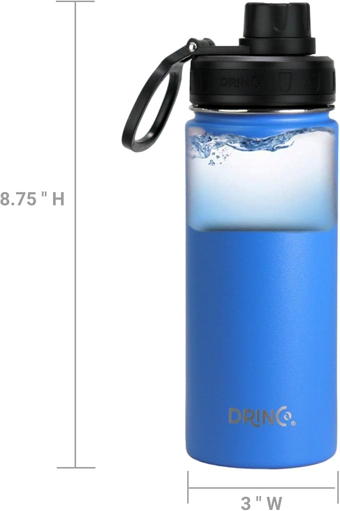 DRINCO Stainless Steel Water Bottle Spout Lid Vacuum Insulated Double Wall - Image 6