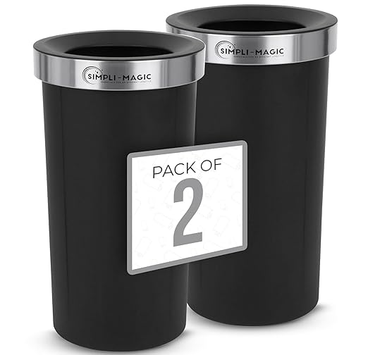 SIMPLI-MAGIC 16 Gallon Open Top Trash Can – Round Commercial Trash Can – by SIMPLI-MAGIC