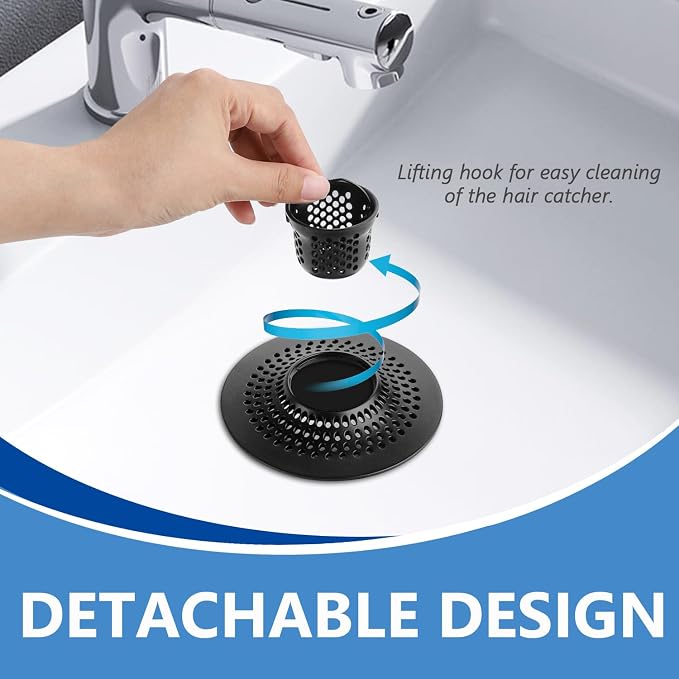 MFTEK Drain Hair Catcher Tub Drain Protector, Stainless Steel Bathtub Shower - Image 3