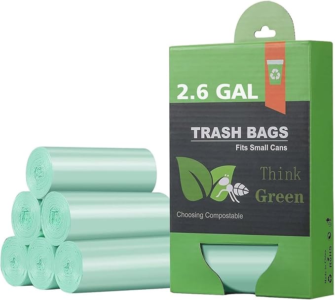 AYOTEE Small Trash Bags 2.6 Gallon Compostable Trash Bags Bathroom Wastebasket by AYOTEE