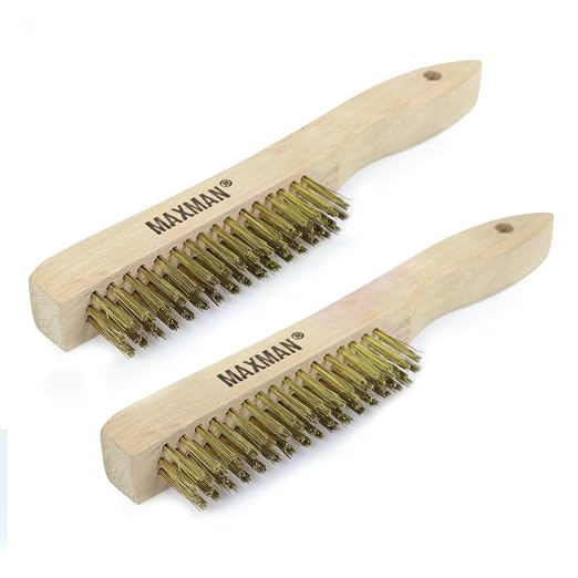 MAXMAN Brass Brush, Heavy Duty Brass Wire Brush Set 2Pcs, Metal Brush, Wire - Image 2