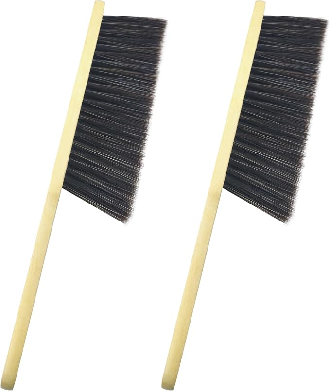 2 Pcs Hand Broom Brush, Wooden Handle Soft Bristle Cleaning Dust Brush，for by Unknown