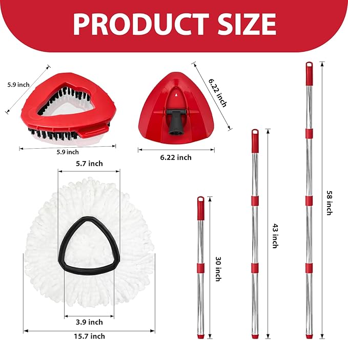 Spin Mop Replacement Set for O-Ceda EasyWring 1-Tank System, Includes 2 Mop - Image 3