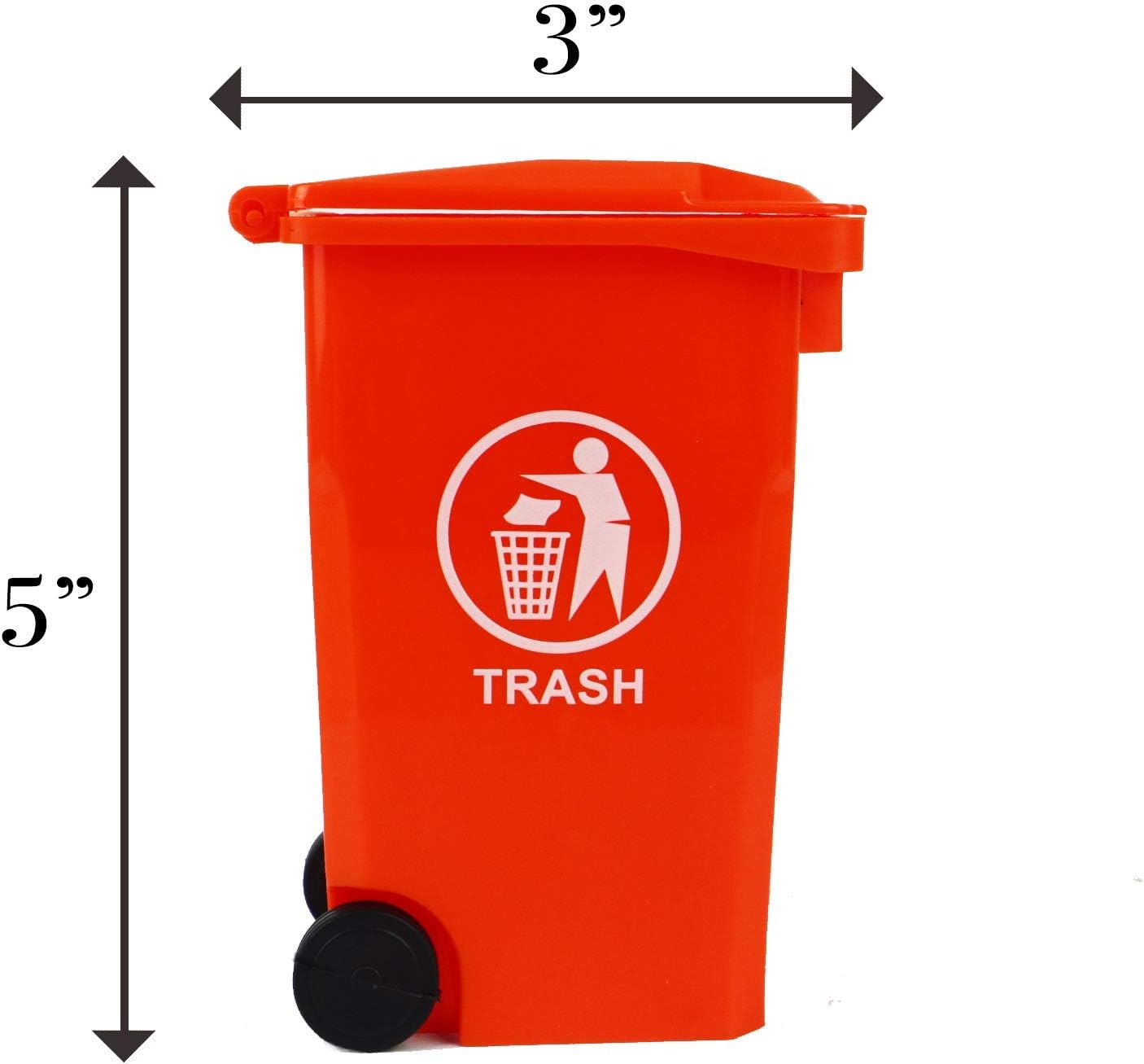 Mini Trash Can Pencil Holder for Desks, Black/Orange