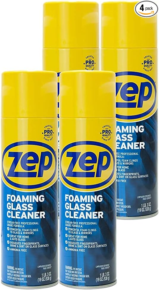 Zep Foaming Glass and Plexiglass Cleaner - 19 oz ZUFGC19 - Foaming Formula by Zep