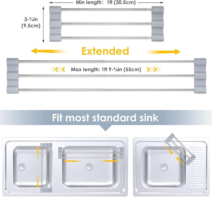 Tomorotec Adjustable Over-The-Sink Kitchen Rack - Image 4