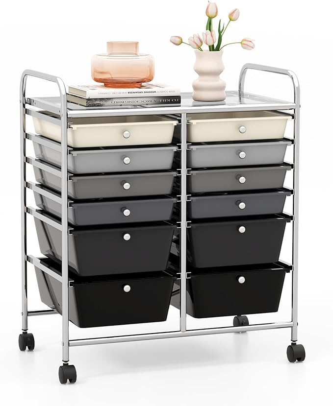GOFLAME 12-Drawer Rolling Storage Cart, Mobile Utility Cart by GOFLAME