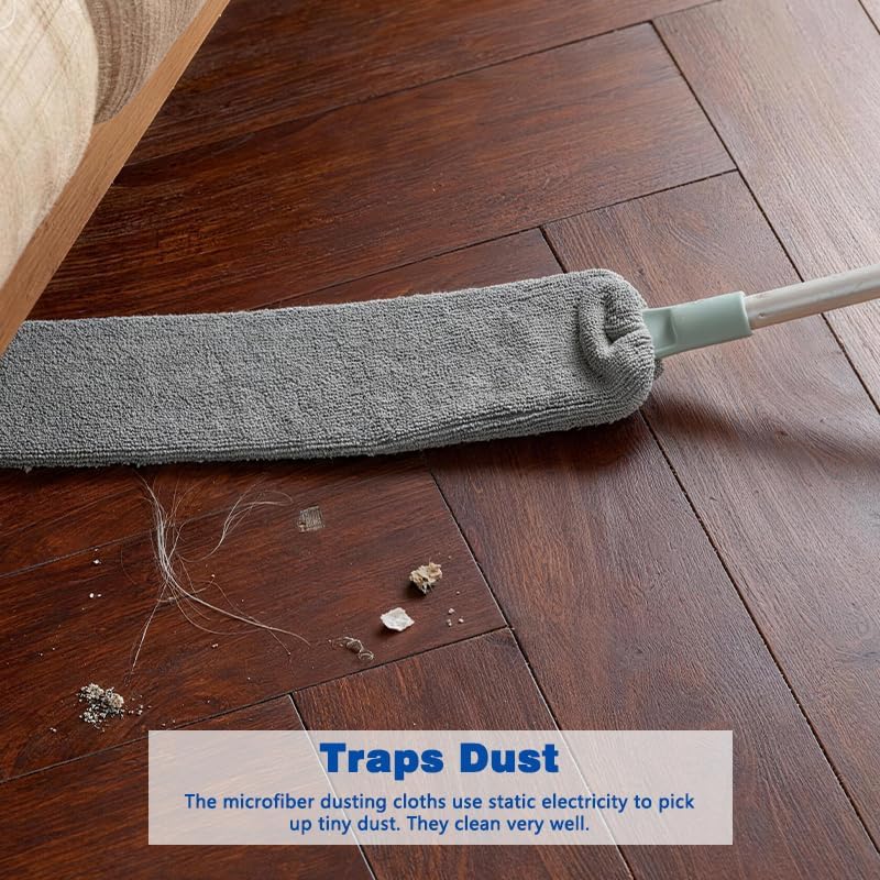 Retractable Gap Dust Cleaner with 2 Microfiber Dusting Cloths Long Handle Cleaning Tools Furniture Cleaning Duster