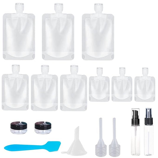 17 Pack Travel Pouches for Toiletries, TSA Approved, Portable Containers by SEQUHITKU
