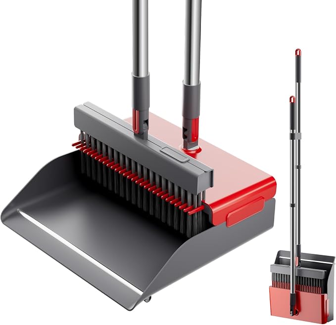 Broom with Dustpan Combo Set 180 Degree Rotating Broom Set with Comb Teeth by UPRefine
