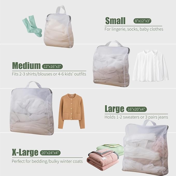GWT 4Pcs 3D Mesh Laundry Bags - Image 2