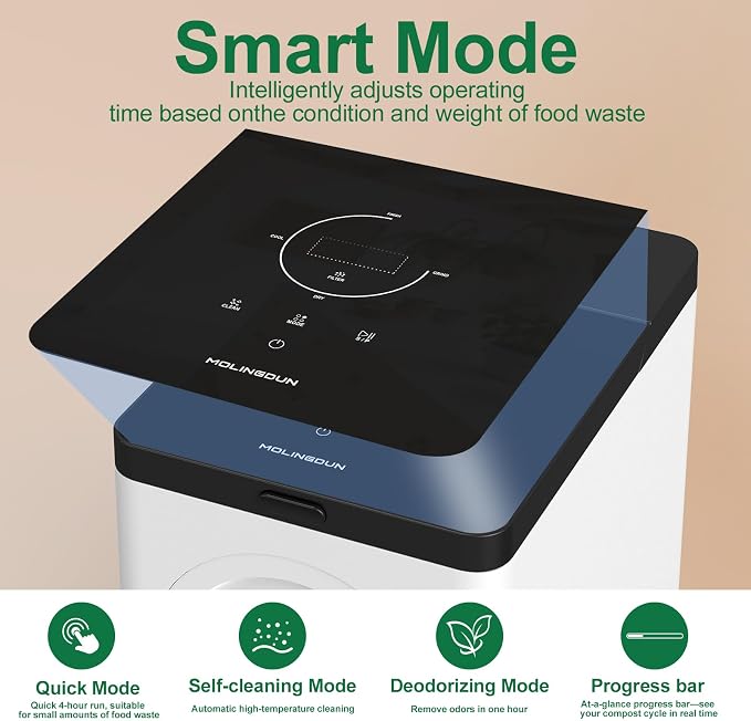 3L Electric Composter for Kitchen, Countertop Compost bin, One Touch Smart - Image 6