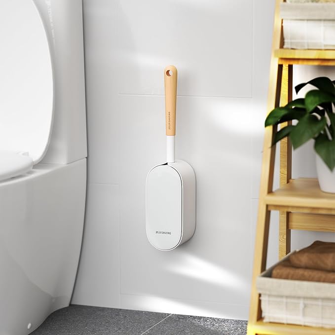 Wooden Toilet Brush, OSCIOSS Toilet Brush and Holder Set by OSCIOSS
