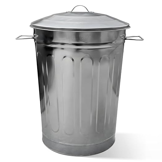 Plexon 13-Gallon Galvanized Steel Round Trash Can by Plexon